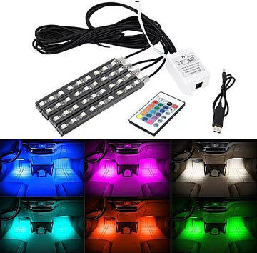 RGB Car Interior Neon Lights with Wireless Remote Control - Zabcart