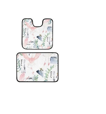 Dancing Flamingo Toilet Mat Set - Zabcart