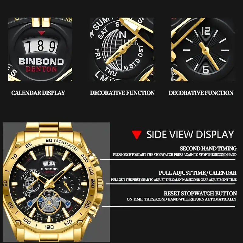 BINBOND LUXURY MENS WATCH - Zabcart
