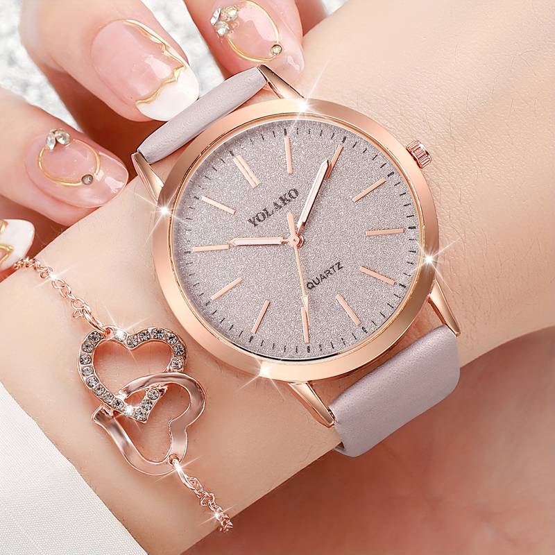 Women's Shiny Quartz Watch Set 6PCS - Zabcart