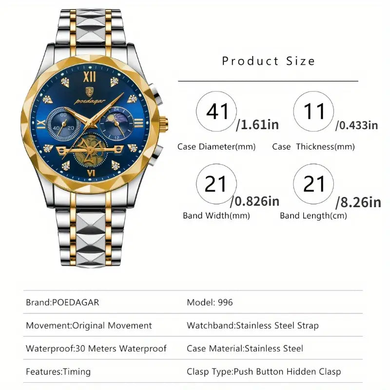 POEDAGAR MEN,S DUAL CALENDAR - Zabcart