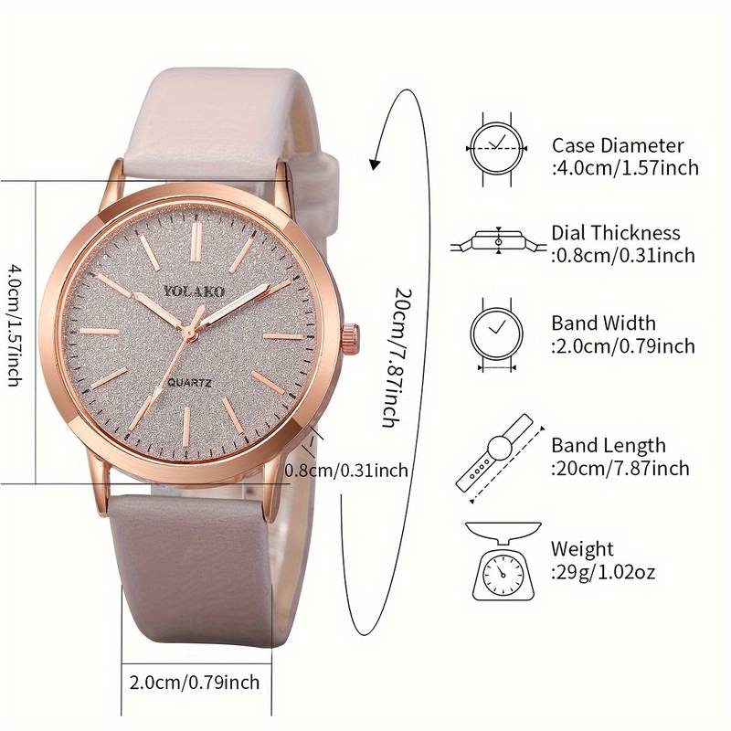 Women's Shiny Quartz Watch Set 6PCS - Zabcart