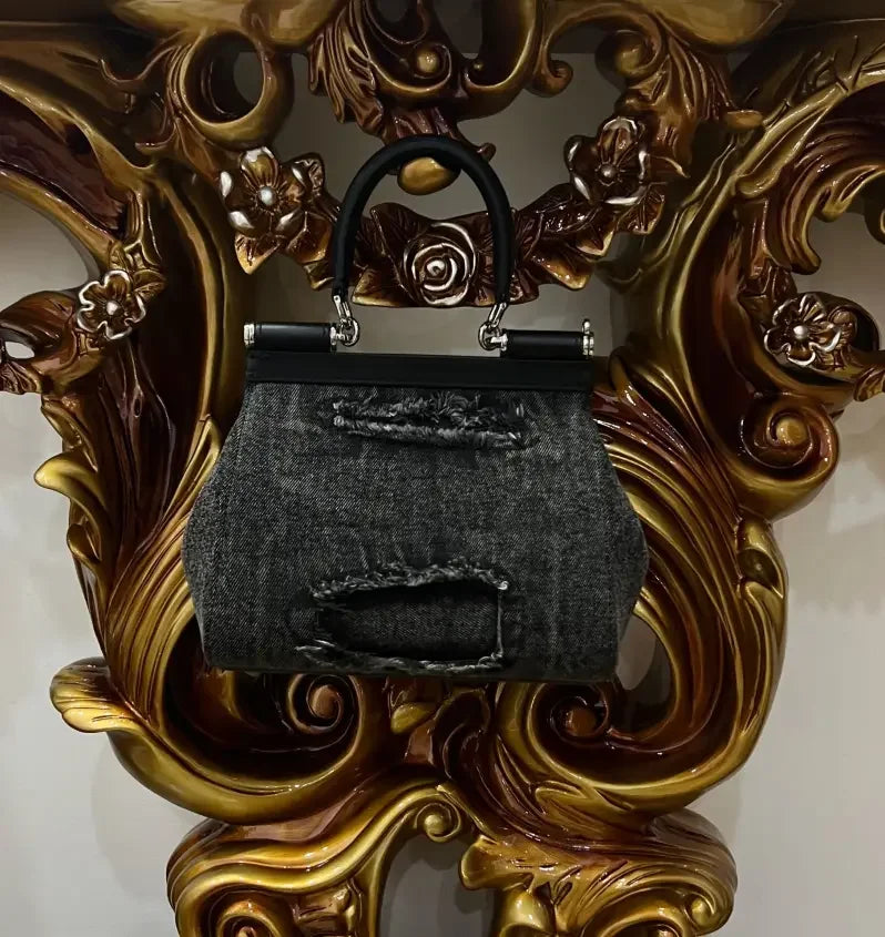 LUXURY DENIM SICILY BAG - Zabcart
