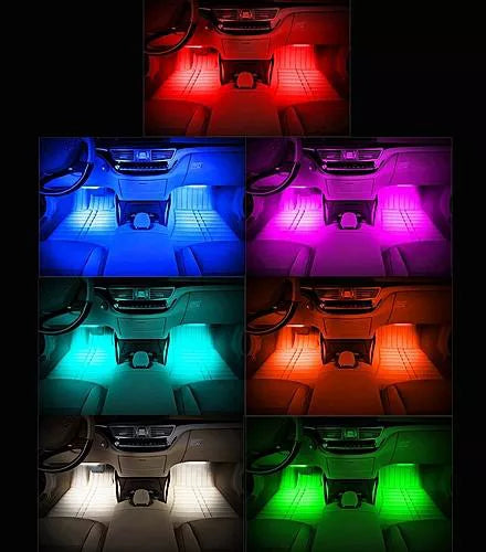RGB Car Interior Neon Lights with Wireless Remote Control - Zabcart