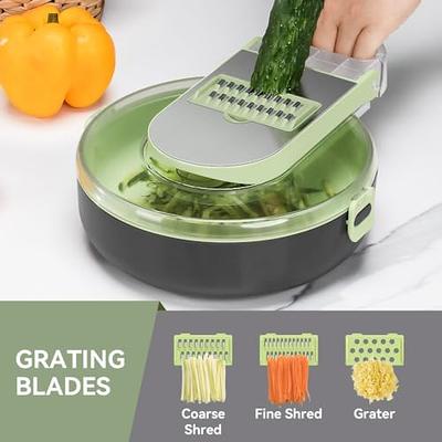 9in1 Vegetable Slicer, Multifunctional Fruit Slicer, Manual Food Grater, Vegetable Grater, Cutter With Container - Zabcart