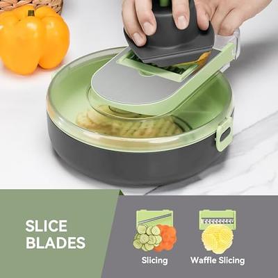 9in1 Vegetable Slicer, Multifunctional Fruit Slicer, Manual Food Grater, Vegetable Grater, Cutter With Container - Zabcart