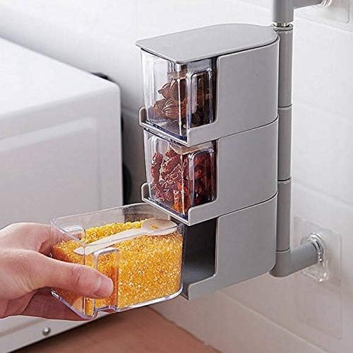 3 Layers Sticking Rotary Seasoning Kitchen Organizor - Zabcart