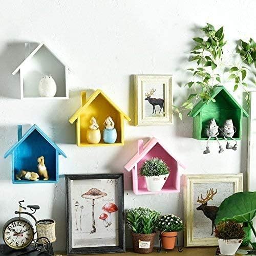 Cabilock Wooden House-Shaped Wall Storage Shelf Display Box - Zabcart
