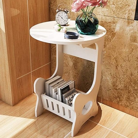 White Round Coffee Tea Table - Zabcart