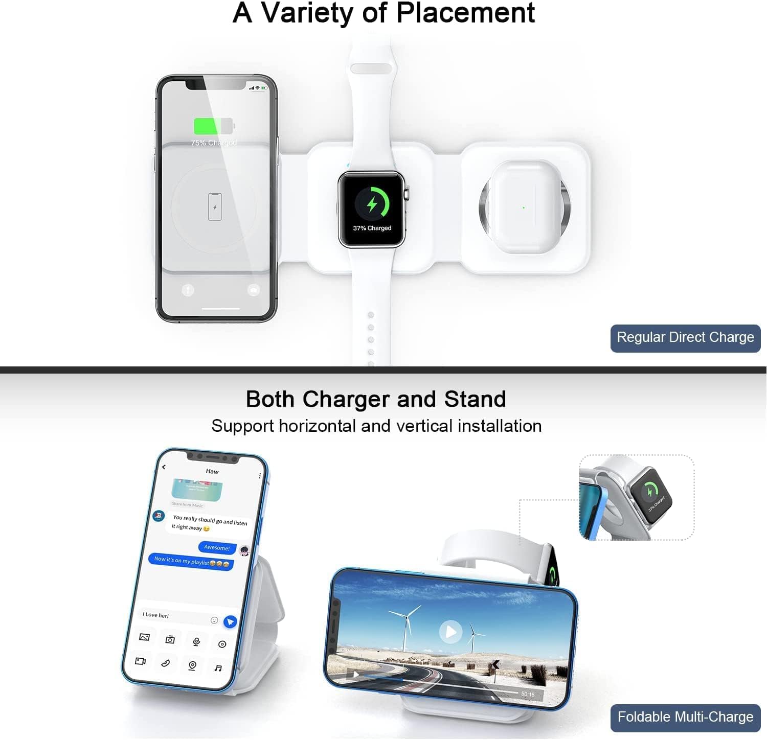 3-in-1 Wireless Charging Pad - Zabcart