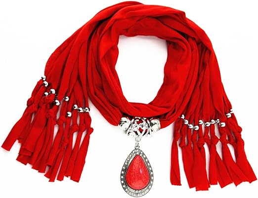 Women Scarf with Necklace Jewellery - Zabcart