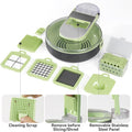 9in1 Vegetable Slicer, Multifunctional Fruit Slicer, Manual Food Grater, Vegetable Grater, Cutter With Container - Zabcart