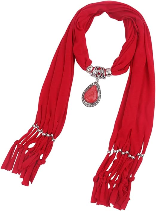 Women Scarf with Necklace Jewellery - Zabcart