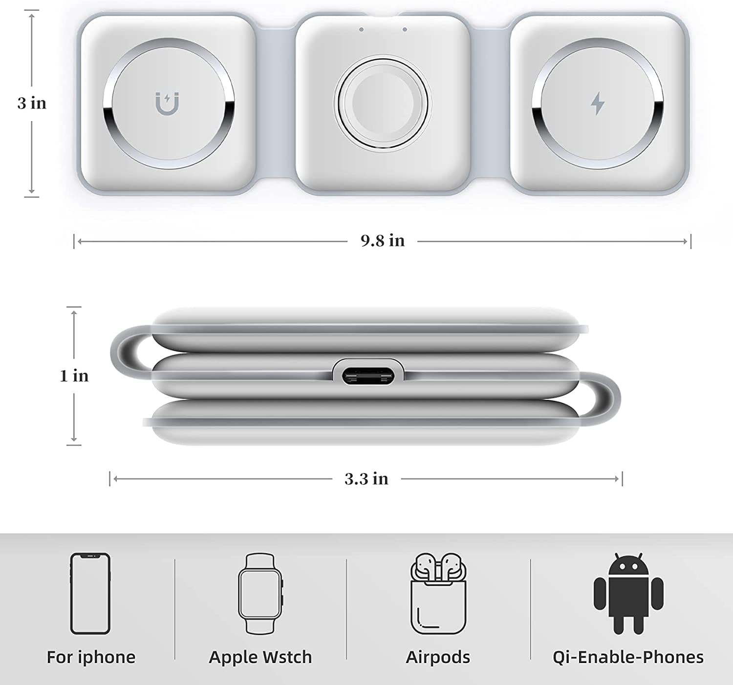 3-in-1 Wireless Charging Pad - Zabcart