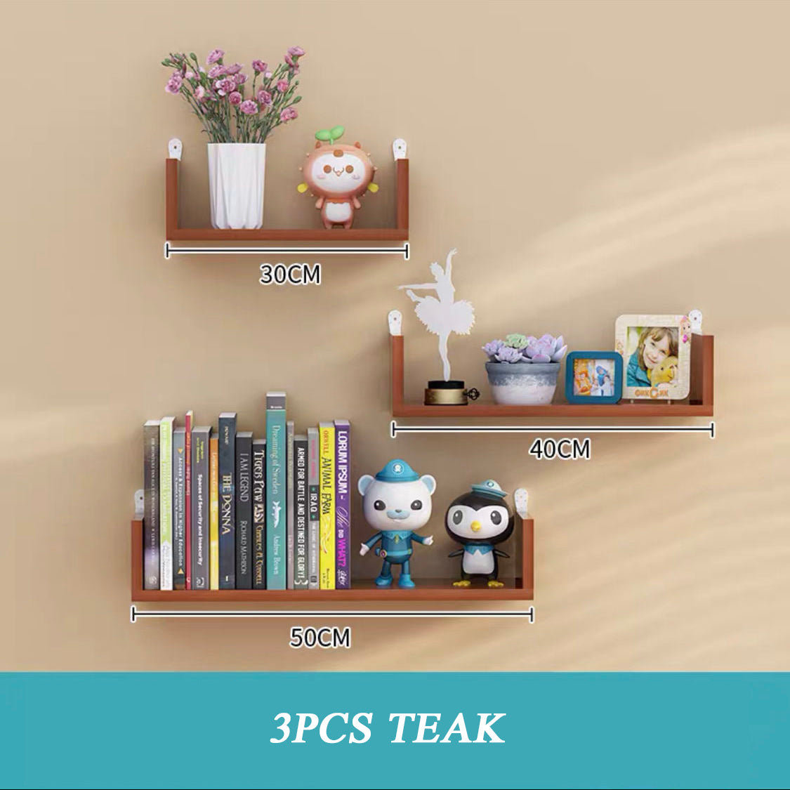 Wooden Wall Hanging Shelves Living Room Decor - Zabcart