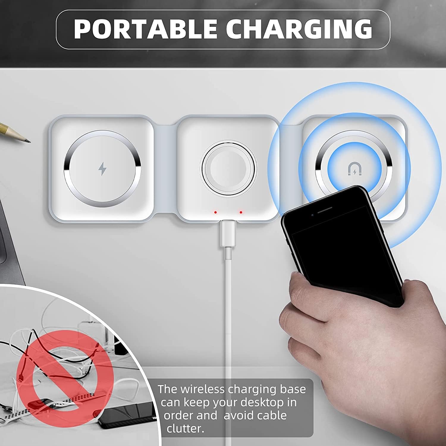 3-in-1 Wireless Charging Pad - Zabcart