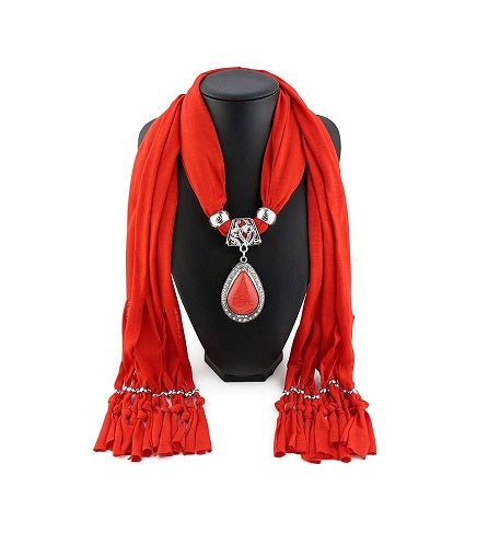 Women Scarf with Necklace Jewellery - Zabcart