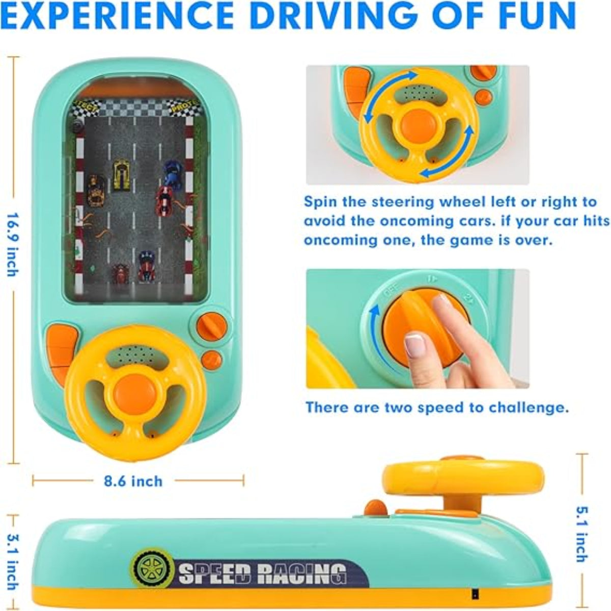 Musical Racing Steering Wheel Toy – Interactive Driving Game for Kids - Zabcart