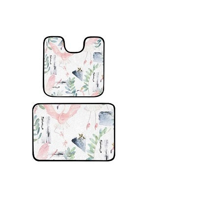 Dancing Flamingo Toilet Mat Set - Zabcart