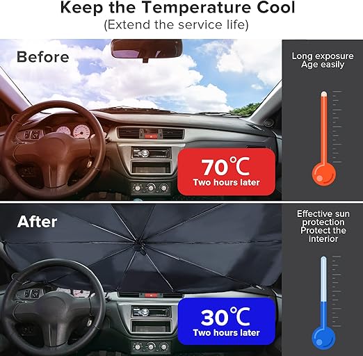 Car Windshield Sunshade Heat Block Umbrella - Zabcart