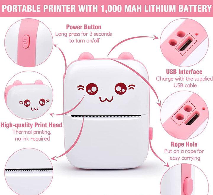 Portable Mini Pocket Printer BT Thermal Printer - Zabcart