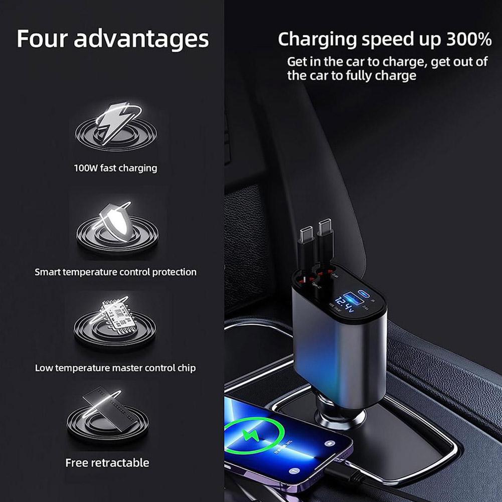 4 in 1 Retractable Charger - Zabcart