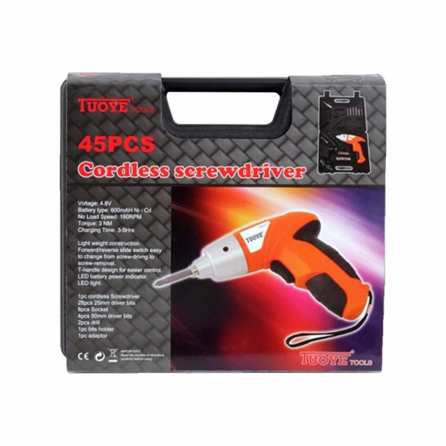 45Pcs Cordless Screwdriver - Zabcart