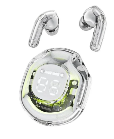 T8 Crystal Wireless Earphones - Transparent (Air 39) - Zabcart
