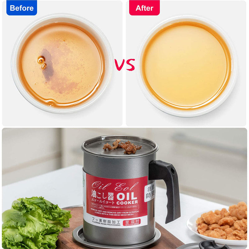 Stainless Steel Oil Filter Pot with Tray - Zabcart