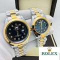 Rolex Stainless Steel Couple Watch With Rolex Box - Zabcart