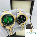 Rolex Stainless Steel Couple Watch With Rolex Box - Zabcart