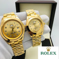 Rolex Stainless Steel Couple Watch With Rolex Box - Zabcart
