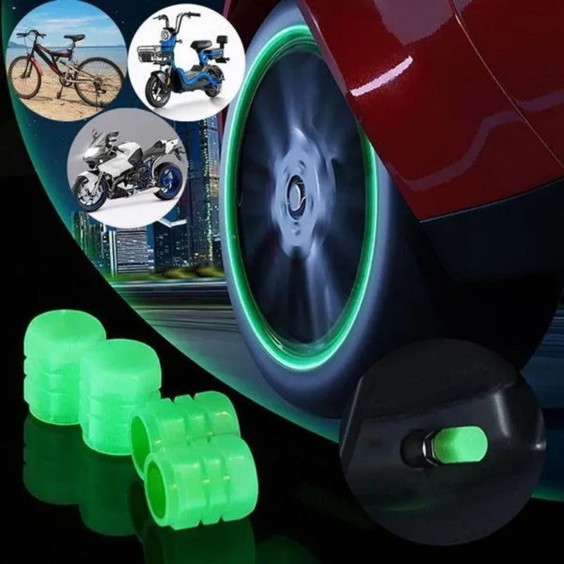Car Luminous Tire Valve Cap(4 pcs set) - Zabcart