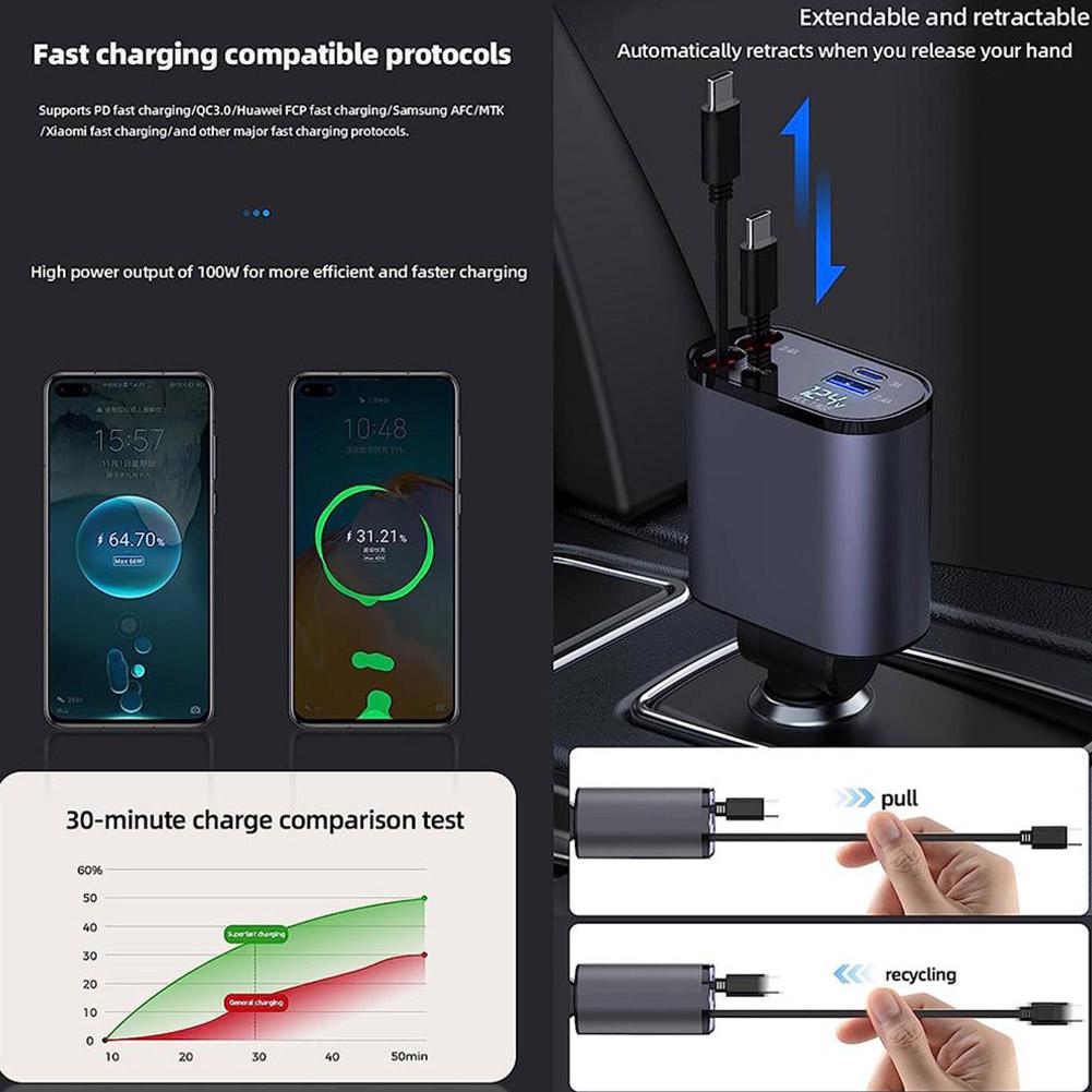 4 in 1 Retractable Charger - Zabcart
