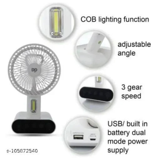 Rechargeable LED Fan - Zabcart