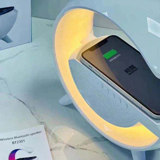 G SHAPED RGB LIGHT TABLE LAMP WITH WIRELESS CHARGER - Zabcart