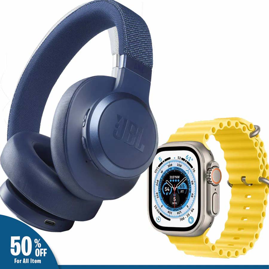 JBL JB55 Headphones + Ultra 8 Watch Combo - Zabcart