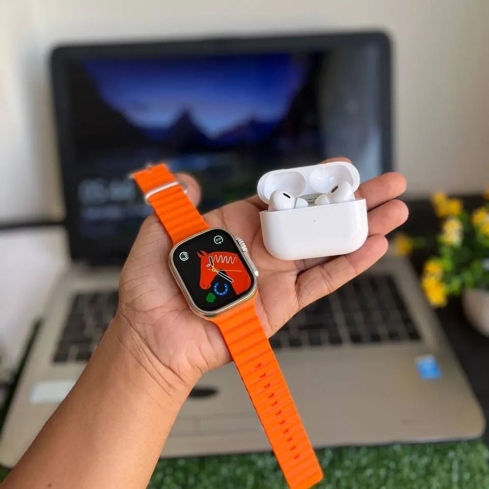 Smart watch with logo airbods pro - Zabcart