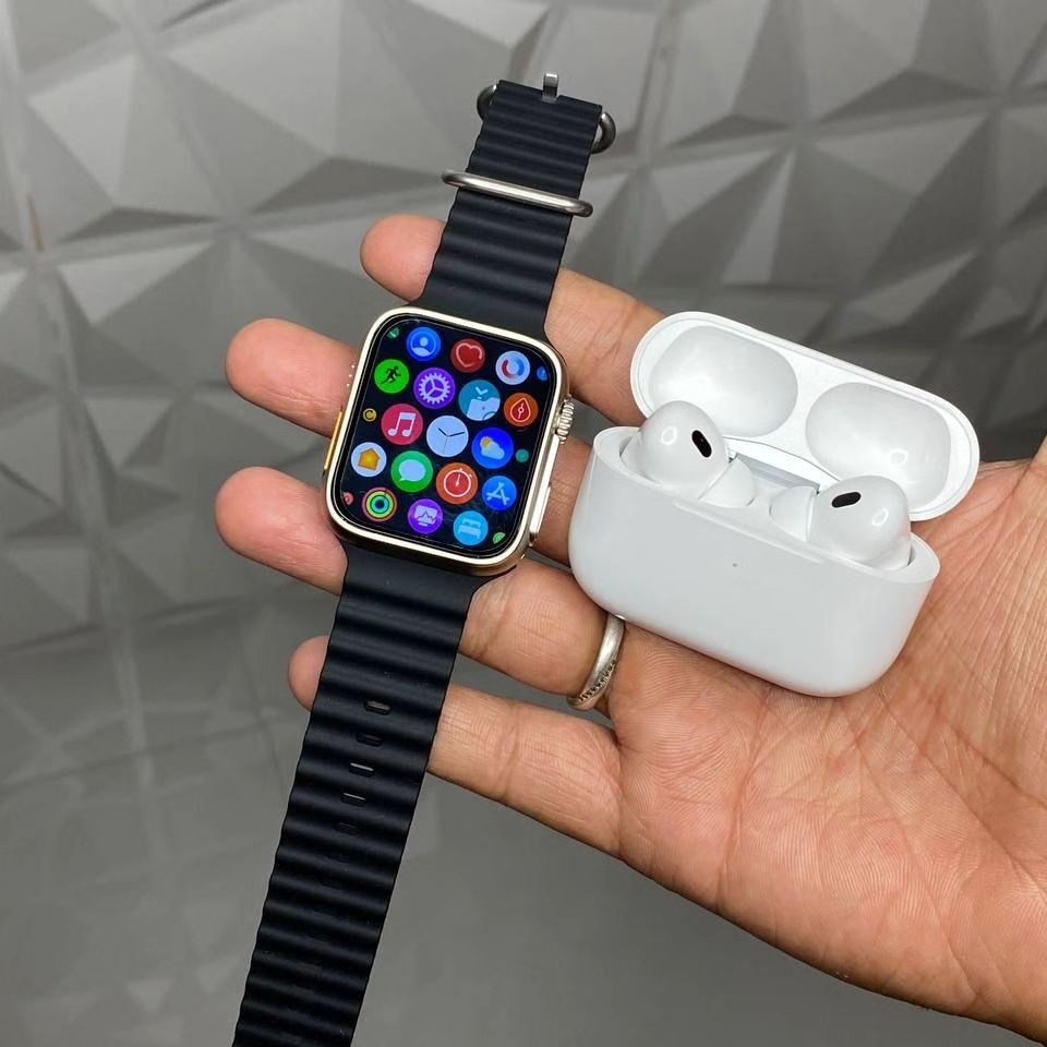 Smart watch with logo airbods pro - Zabcart