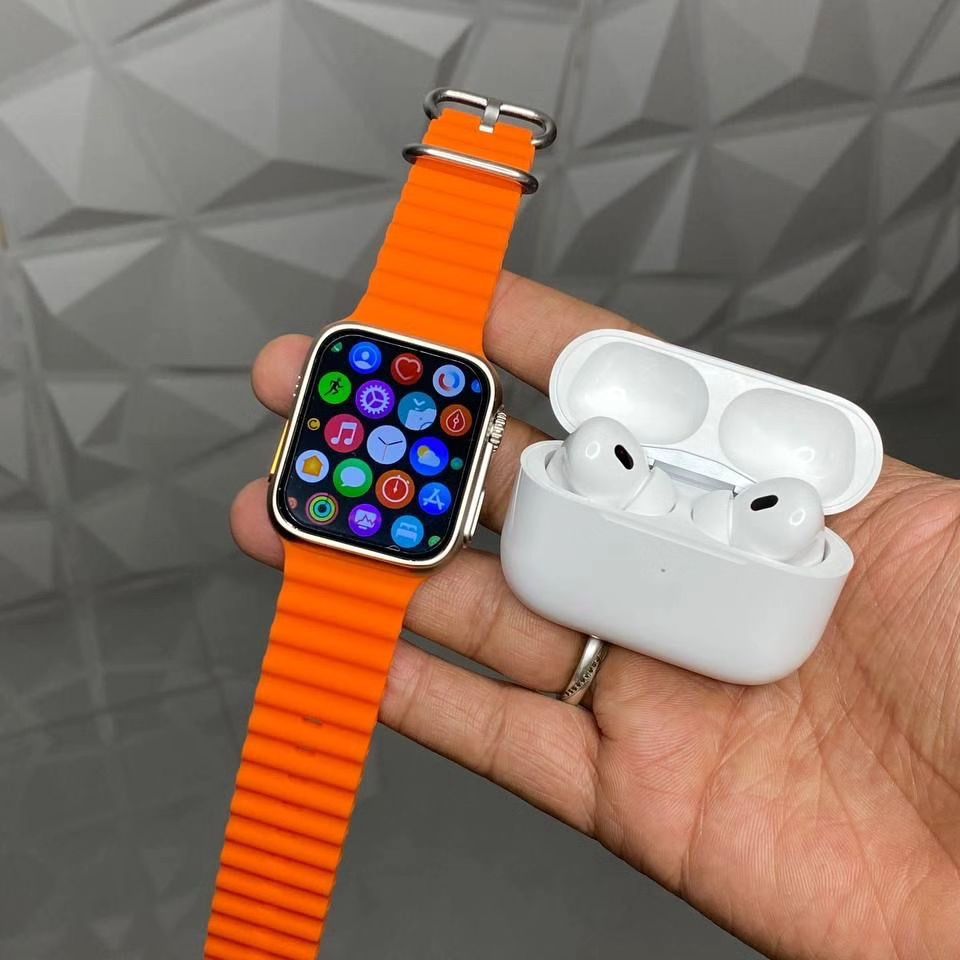 Smart watch with logo airbods pro - Zabcart