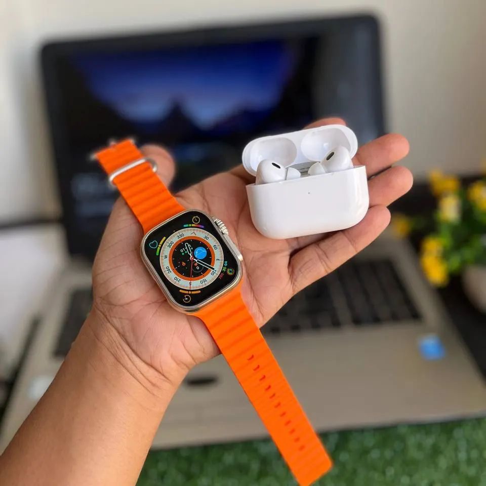 Smart watch with logo airbods pro - Zabcart