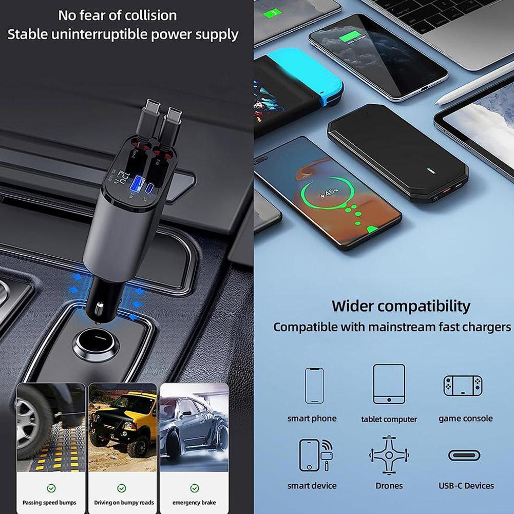 4 in 1 Retractable Charger - Zabcart