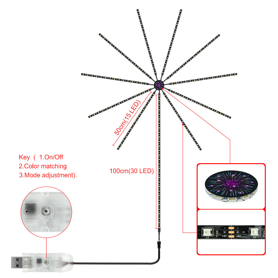 Smart Firework LED Lights - Zabcart