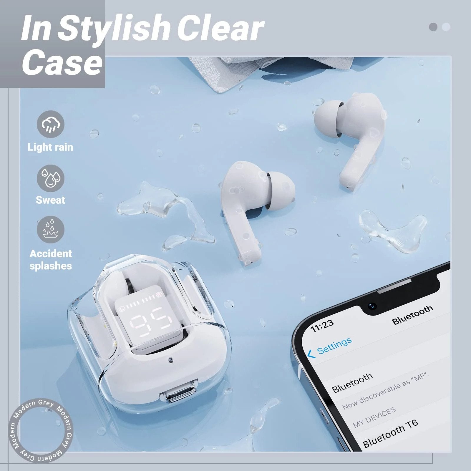 T6 Crystal Wireless Earphones - Zabcart