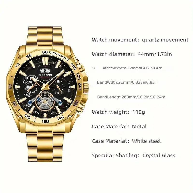 BINBOND LUXURY MENS WATCH - Zabcart