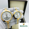 Rolex Stainless Steel Couple Watch With Rolex Box - Zabcart